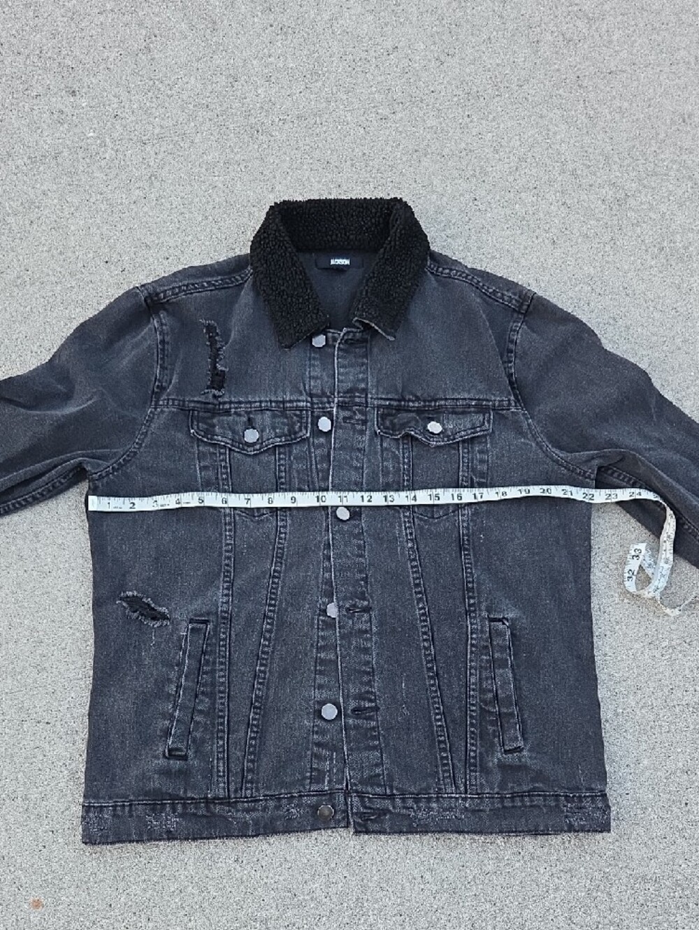 JACKSON Washed Denim Sherpa Collar Jacket - Picture 9 of 11